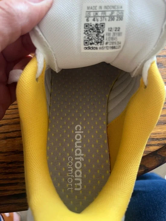 adidas Yellow and White Suede Sneakers - Picture 4 of 11